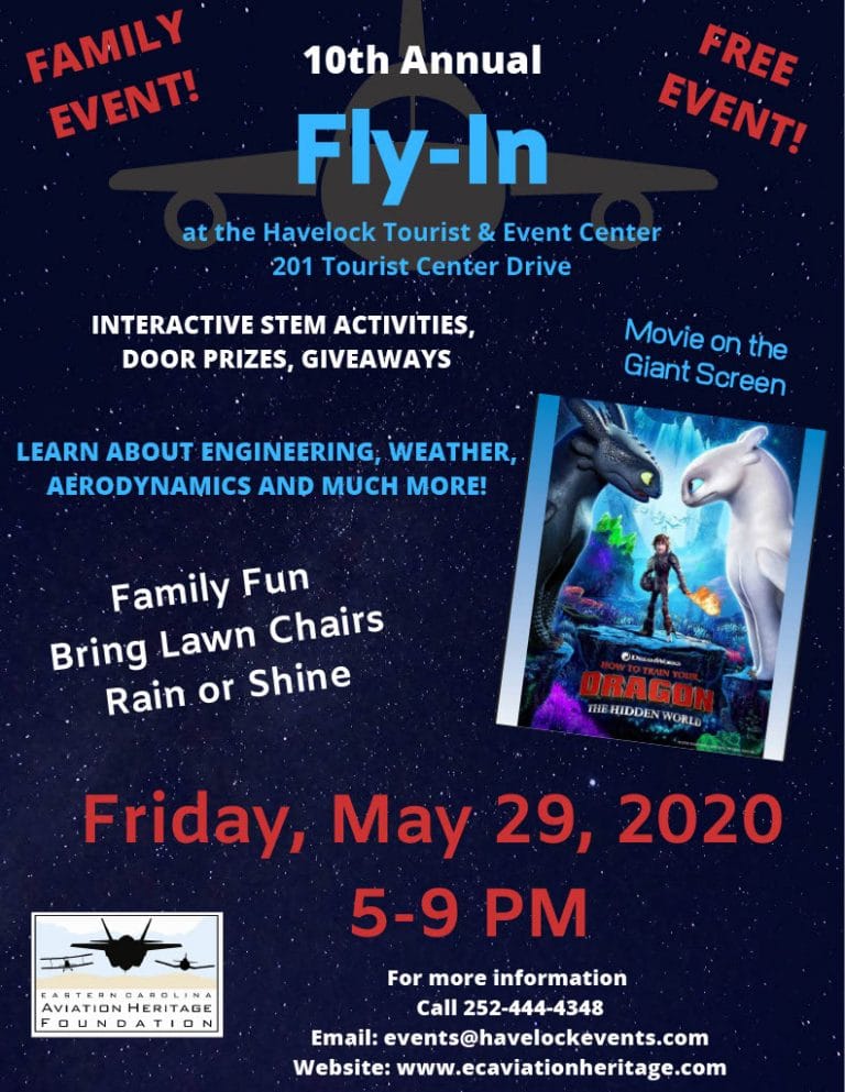 10th Annual FlyIn and Family Movie Night Havelock Tourist & Event Center
